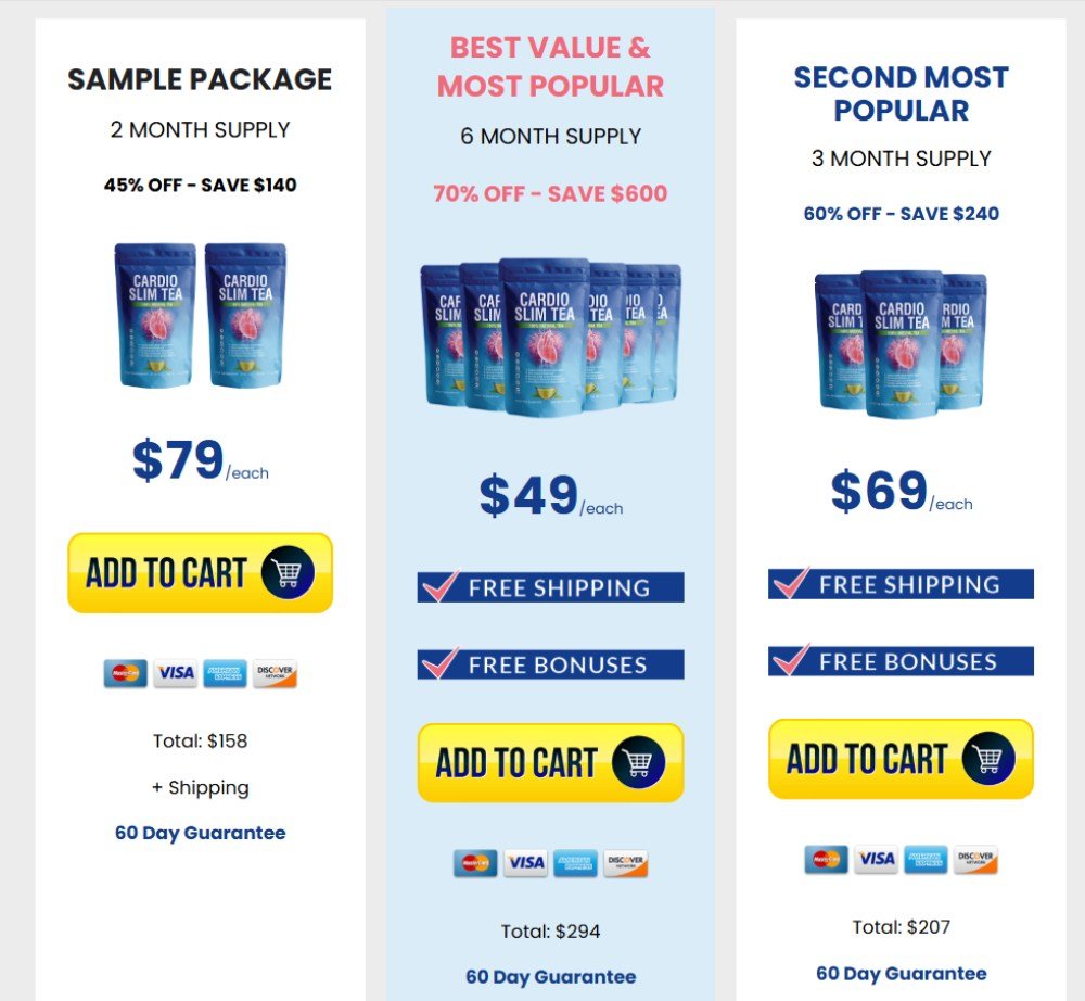 Cardio slim tea promotions